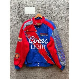 VTG Jeff Hamilton Nascar Kyle Petty #42 Coors Light Silver Bullet Jacket Size L